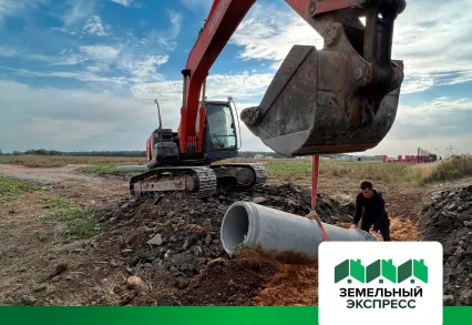 Установка дренажной трубы в посёлке "Новое Растуново"