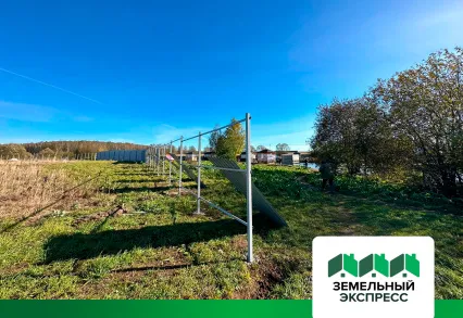 Установка забора на береговой линии поселка "Рублево"