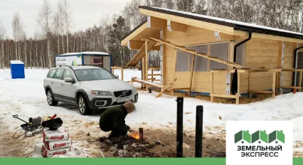 Работы по строительству офиса продаж в поселке "Лесной Остров"