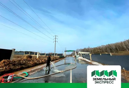 Очистка дренажных труб в поселке "Династия"