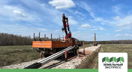 Установка опор линии электропередач в поселке "Артемово ИЖС"