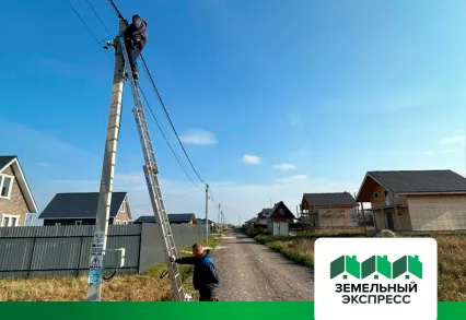 Монтаж фонарей в КП "Карамель"