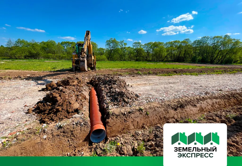 Установка дренажных труб в поселке «Береговой 2»